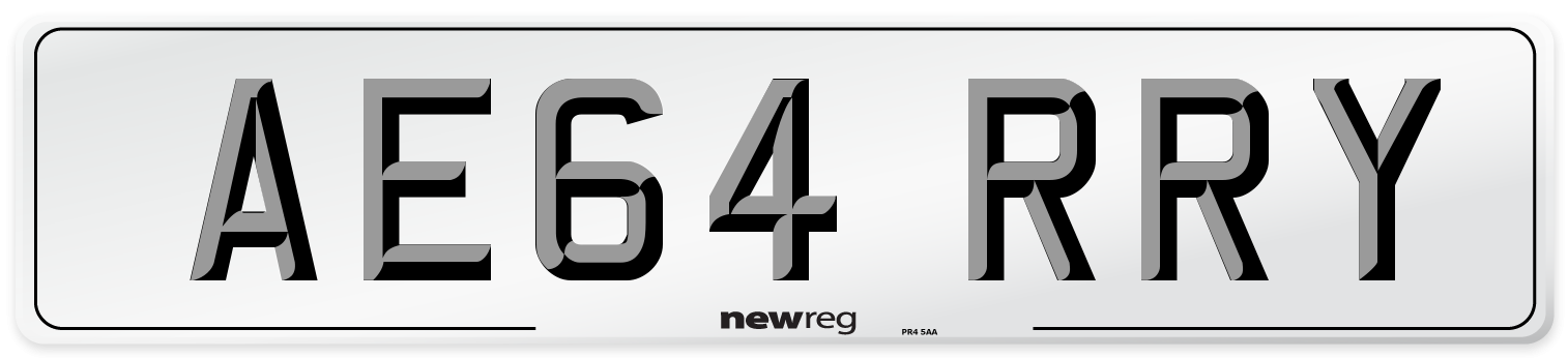 AE64 RRY Number Plate from New Reg